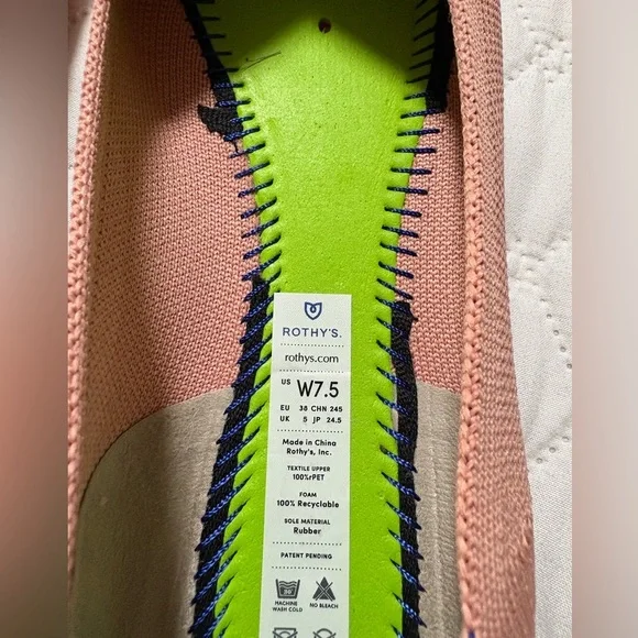 Rothy's Women's Pink Flats Round Toe - Picture 8 of 9